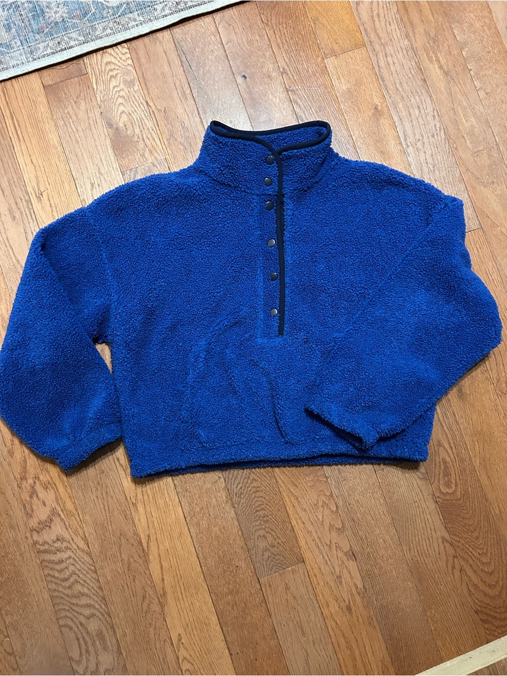 American Eagle Cozy Blue Sherpa Pullover - Women's